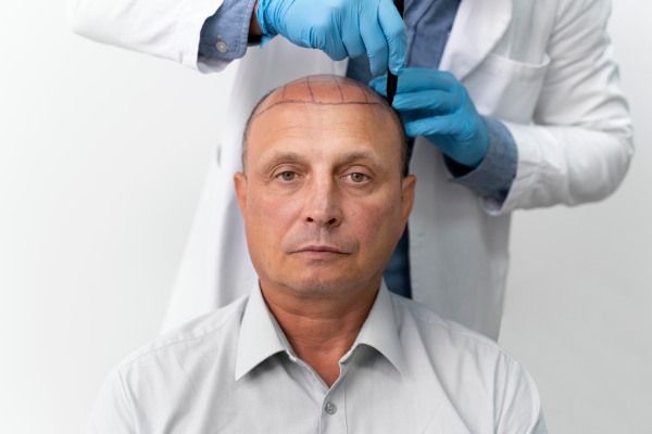 Paciente de transplante capilar - transplante de cabelo infectado