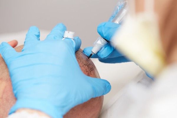 tricopigmentação capilar - Tatuador profissional realizando tricopigmentação de maquiagem permanente