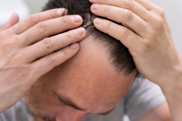 Estágio inicial dos graus da alopecia androgenética
