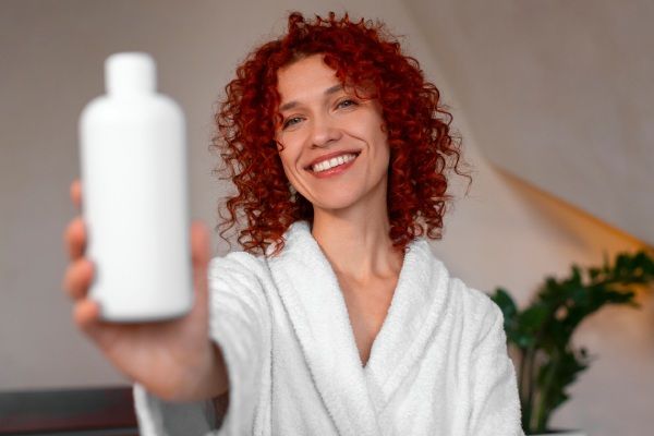 Mulher jovem de cabelo encaracolado