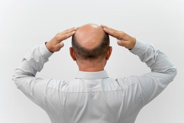Homem corajoso precisando de uma extração de unidade folicular