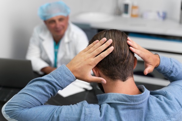 Paciente vai ao tricologista para transplante capilar